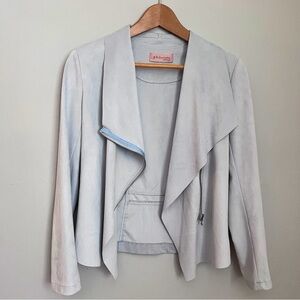 Philosophy Republic Clothing Faux Suede Leather Light Blue Jacket EUC Size S